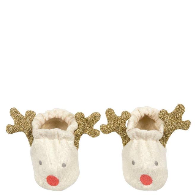 Meri Meri Christmas Reindeer Baby Booties 0 6 months